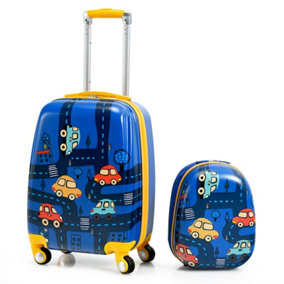 Costway 2PCS Kids Luggage Set 12" Backpack & 18" Carry-on Suitcase with Wheels