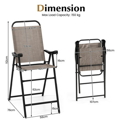 Bar height store folding chairs outdoor