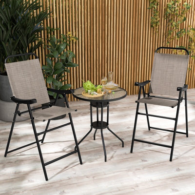 Bar height deals folding chairs outdoor