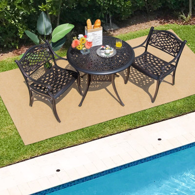 Costway 2PCS Outdoor Cast Aluminum Chairs Patio Garden Dining Chairs w/ Armrests - 4