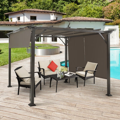 Costway 2PCS Outdoor Shade Canopy Universal Replacement Canopy for Pergola Structure - 6
