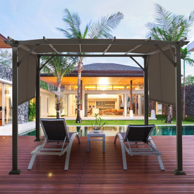 Costway 2PCS Outdoor Shade Canopy Universal Replacement Canopy for Pergola Structure - 4