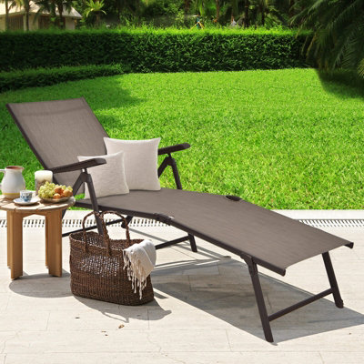 Costway 2Pcs Patio Foldable Chaise Lounge Chair Outdoor Portable Reclining Chair - 6