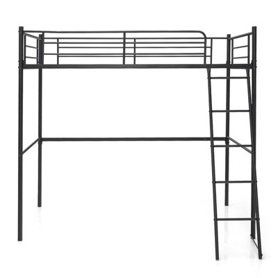 Black metal loft bed with clearance desk