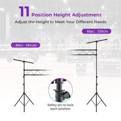 Costway 3.5M Lighting Truss System 11-Level Height Adjustable Stage Lighting Stand - 6