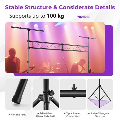 Costway 3.5M Lighting Truss System 11-Level Height Adjustable Stage Lighting Stand - 7