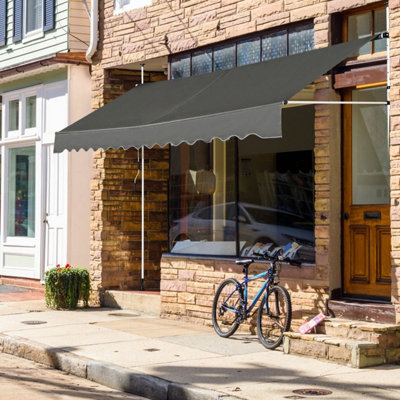 Costway 3.5M Telescopic Canopy Retractable Adjustable Outdoor Clamp Awning Sun Shelter - 4