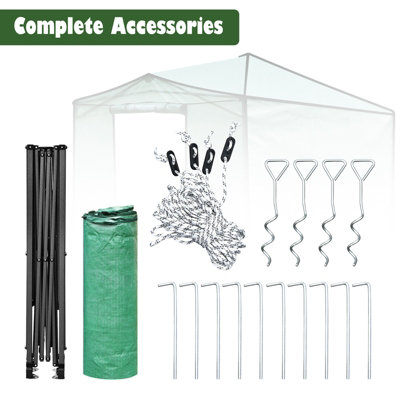 Costway 3.6 x 2.4 m Folding Pop-up Greenhouse Walk-in Gardening Greenhouse - 9