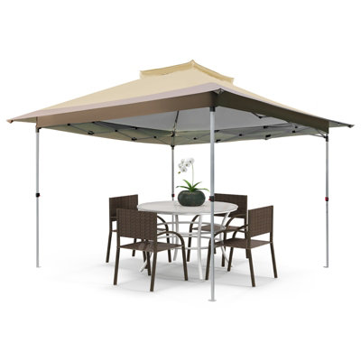 Costway 3.6 x 3.6 M Pop up Gazebo Tent Portable Canopy Shelter w/ Vented Top