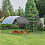 Costway 3.8 x 2.8 M Large Metal Chicken Coop Walk-in Poultry Cage W/ Waterproof Sun-protective Cover