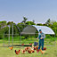Costway 3.8 x 2.8 M Large Metal Chicken Coop Walk-in Poultry Cage W/ Waterproof Sun-protective Cover