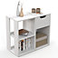 Costway 3-Cube Bookcase 3-Tier Wooden Side Table Floor Standing Bookshelf w/ Drawer