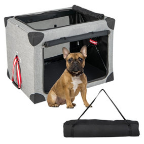 Costway 3-Door Folding Dog Crate Folding Pet Travel Carrier for Medium & Large Dogs