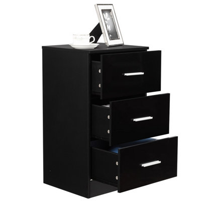 Costway 3-Drawer Chest Night Stand Storage Organizer w/ Anti Toppling ...