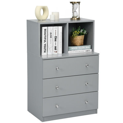 Costway 3-Drawer Chest Storage Cabinet Freestanding Dresser Organizer W ...