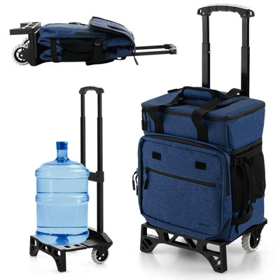 Costway 3-in-1 40L Large Rolling Cooler Portable Insulated Cool Bag Adjustable 50 Can