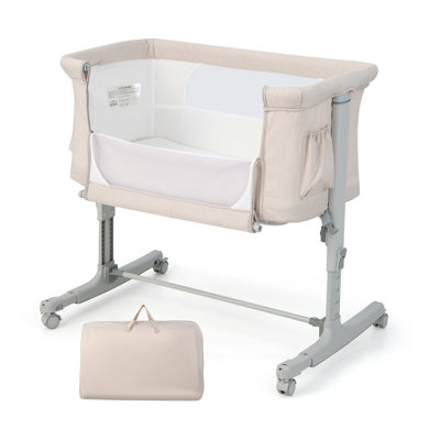 Costway 3 in 1 Baby Bedside Bassinet Crib Height adjustable Infant Newborn Cot Bed