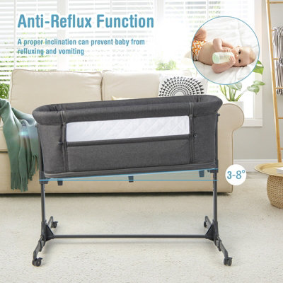 3 In 1 Baby Bedside Crib,Baby Bassinets Bedside Sleeper,Portable Crib,baby  bassinets bedside sleeper Attach To Bed,breathable and visible mesh window