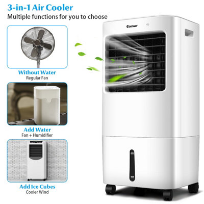 Costway 3 in 1 Evaporative Air Cooler Humidifier W/ 20L Water Tank & 3 Modes