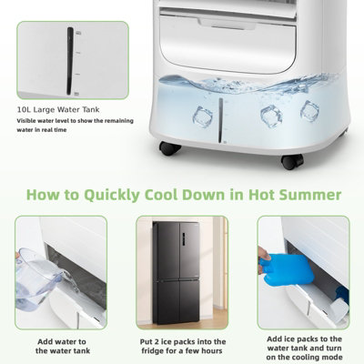 Costway 3-in-1 Evaporative Air Cooler Portable Quiet Swamp Cooler w/ Fan - 8