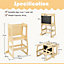 Costway 3-in-1 Foldable Kitchen Standing Tower Montessori Toddler Step Stool w/ Chalkboard