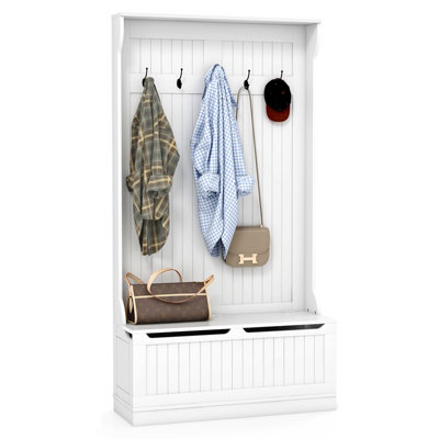 Costway 3 in 1 Hall Tree Storage Bench and Coat Rack Entryway Hall Tree Shoe Bench DIY at B Q