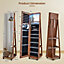 Costway 3-in-1 Jewelry Cabinet Mobile Mirror Jewelry Armoire W/ 3-Color LED Lights