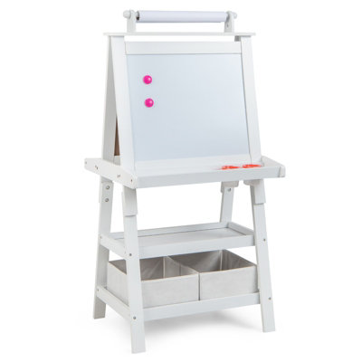 Costway 3 in 1 Kids Art Easel Double-Sided Storage Easel w/ Whiteboard Chalkboard