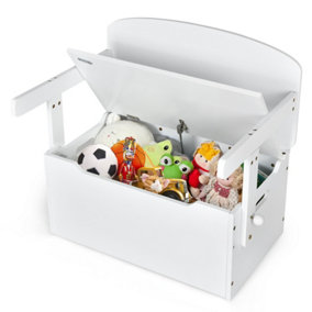 Costway 3-in-1 Kids Convertible Activity Bench Toy Box White