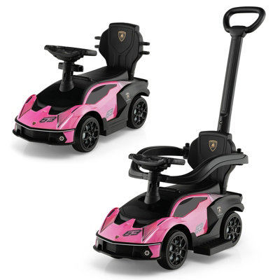 Costway 3 in 1 Kids Ride on Push Car Licensed Lamborghini Push