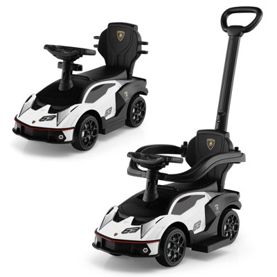 Costway 3 in 1 Kids Ride on Push Car Licensed Lamborghini Push Along Car Baby Stroller