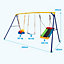 Costway 3-in-1 Kids Swing Set Metal A-Frame Stand Swing Playset Platform Tree Swing Seat