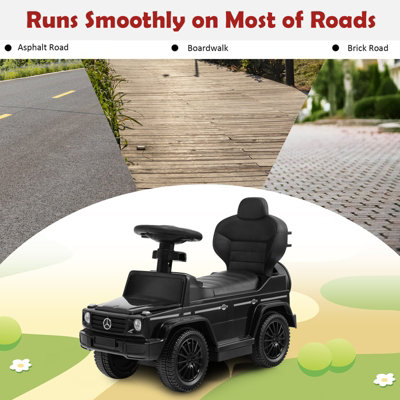 Costway 3 in 1 Licensed Mercedes Benz Ride on Push Car Kids Sliding Walker W Push