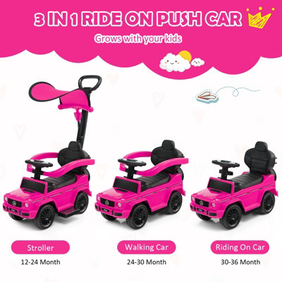 Costway 3-in-1 Licensed Mercedes Benz Ride on Push Car Kids Sliding ...