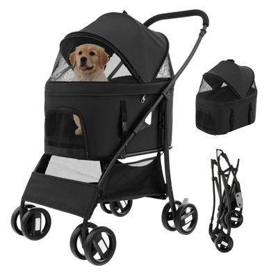 Costway 3-In-1 Pet Stroller Foldable Dog Cat Travel Strolling Cart W/ Adjustable Canopy Price Comparisons | Compare The Build