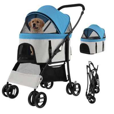 Costway 3-In-1 Pet Stroller Foldable Dog Cat Travel Strolling Cart W/ Adjustable Canopy Price Comparisons | Compare The Build