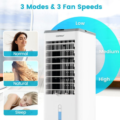 Costway 3-in-1 Portable Evaporative Cooler Fan Humidifier Air Conditioners 3 Wind Speeds