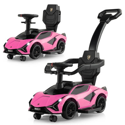 Costway 3-In-1 Ride on Push Car Licensed Lamborghini Walking Toy Car w ...