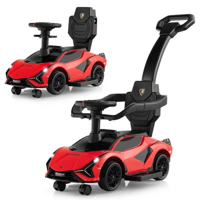 Costway 3-In-1 Ride on Push Car Licensed Lamborghini Walking Toy Car w/ Music