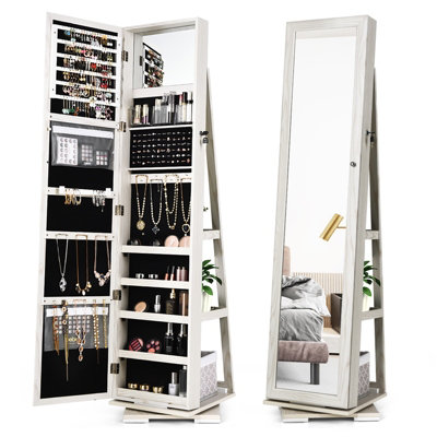 Jewelry organizer deals stand with mirror