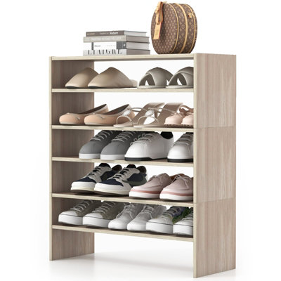 Costway 3-in-1 Stackable Shoe Rack 6-Tier Shoes Storage Shelf Free Standing Organizer