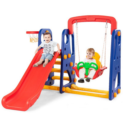 Slider Kids Slides Size Costway In Toddler Slide And Swing Set