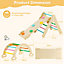 Costway 3-in-1 Triangle Climbing Set Wooden Toddler Climber with Reversible Ramp Arch
