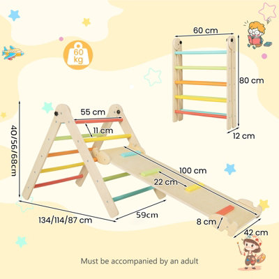 Costway 3-in-1 Triangular Climbing Toys Foldable Triangle Set w ...
