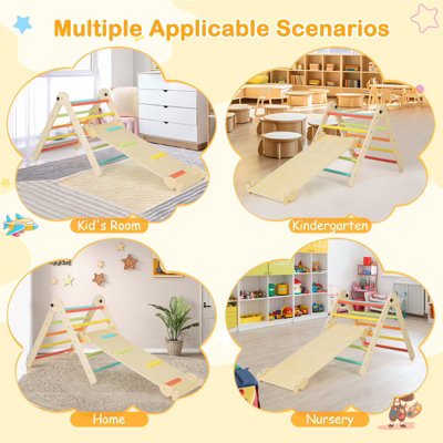 Costway 3-in-1 Triangular Climbing Toys Foldable Triangle Set w ...