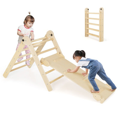 Costway 3-in-1 Triangular Climbing Toys Foldable Triangle Set w ...
