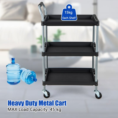 Costway 3 Layer Detailing Tool Cart 102cm Utility Cart Tool Mobile Rolling Cart - 7