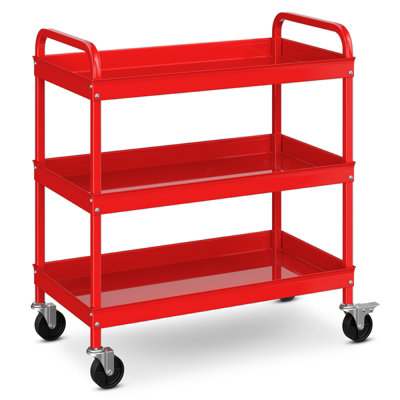 Costway 3-Layer Service Utility Cart Rolling Tool Cart for Garage Kitchen Hotel Workshop