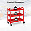 Costway 3-Layer Service Utility Cart Rolling Tool Cart for Garage Kitchen Hotel Workshop