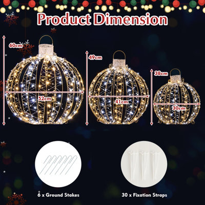 Round Outdoor Lighted Christmas Balls